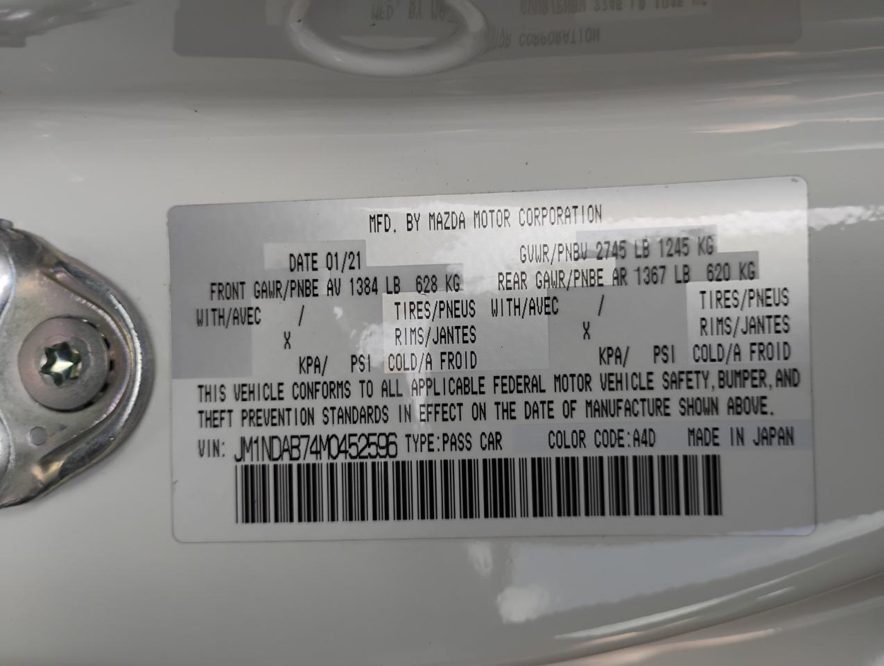 Mazda MX-5 Miata Sport 6AT 2021