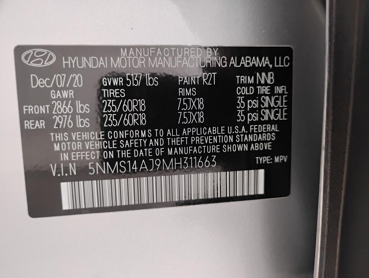 Hyundai Santa Fe SE 2021