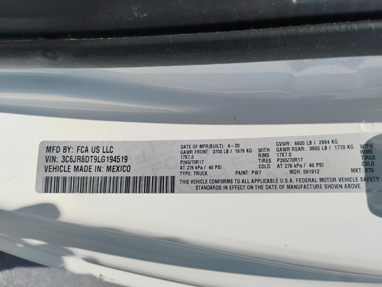 RAM 1500 Classic Tradesman Regular Cab LWB 2WD 2020