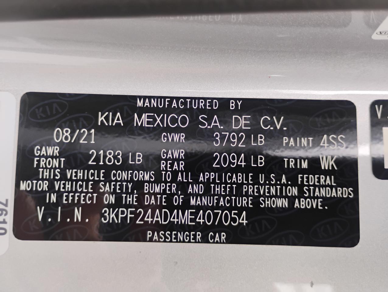 Kia Forte FE 2021