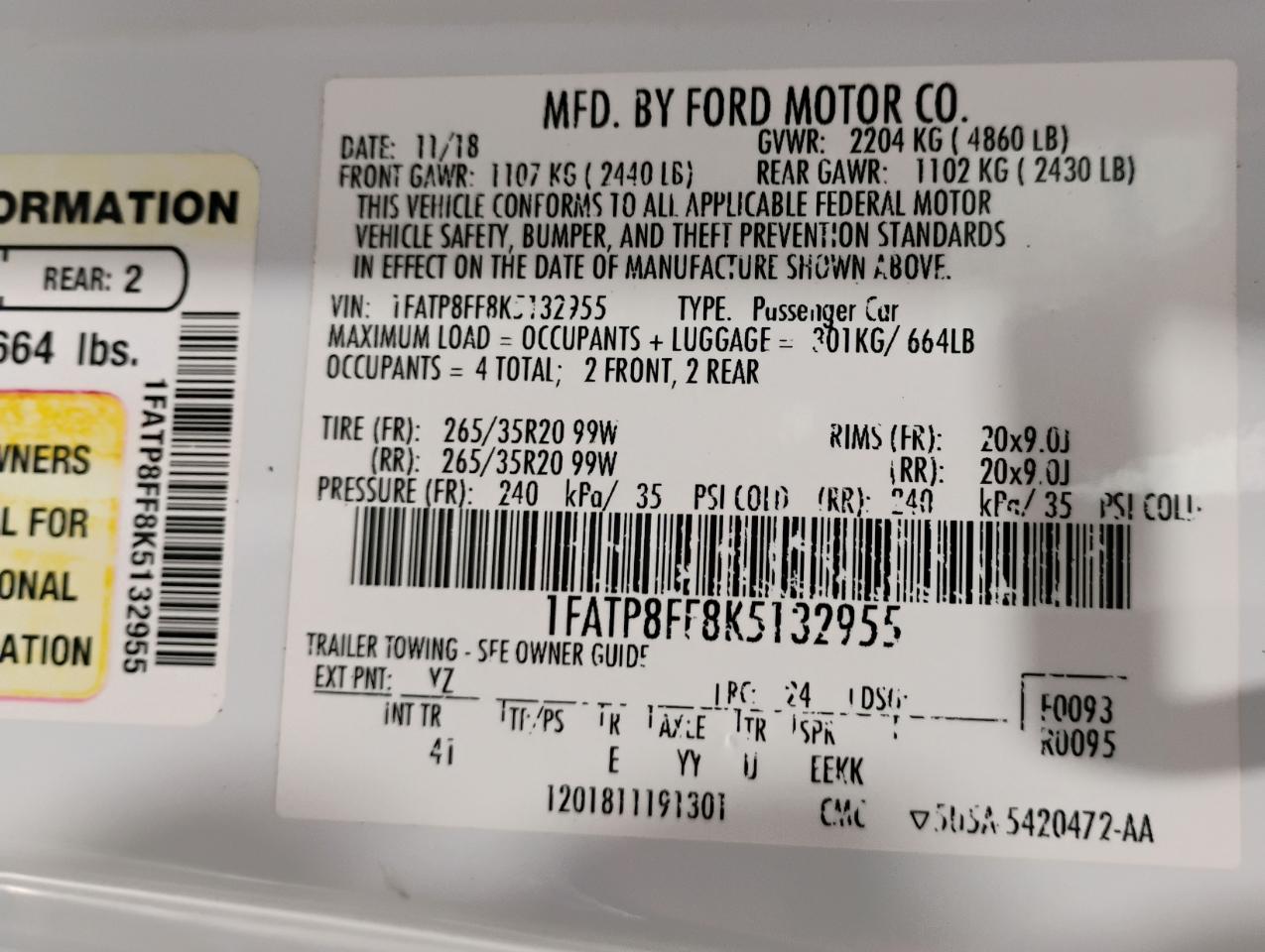 Ford Mustang GT convertible 2019