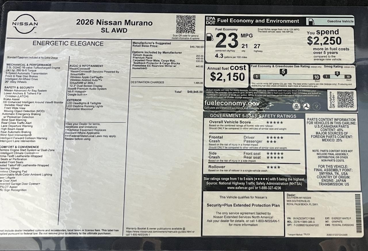 Nissan Murano SL AWD 2026