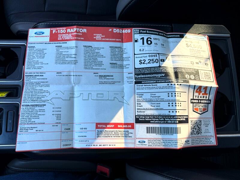 Ford F-150 Raptor 4WD SuperCrew 5.5' Box 2018