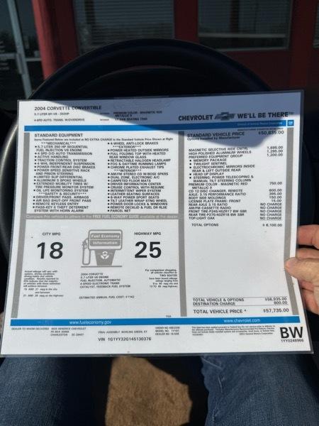 Chevrolet Corvette 2dr Convertible 2004