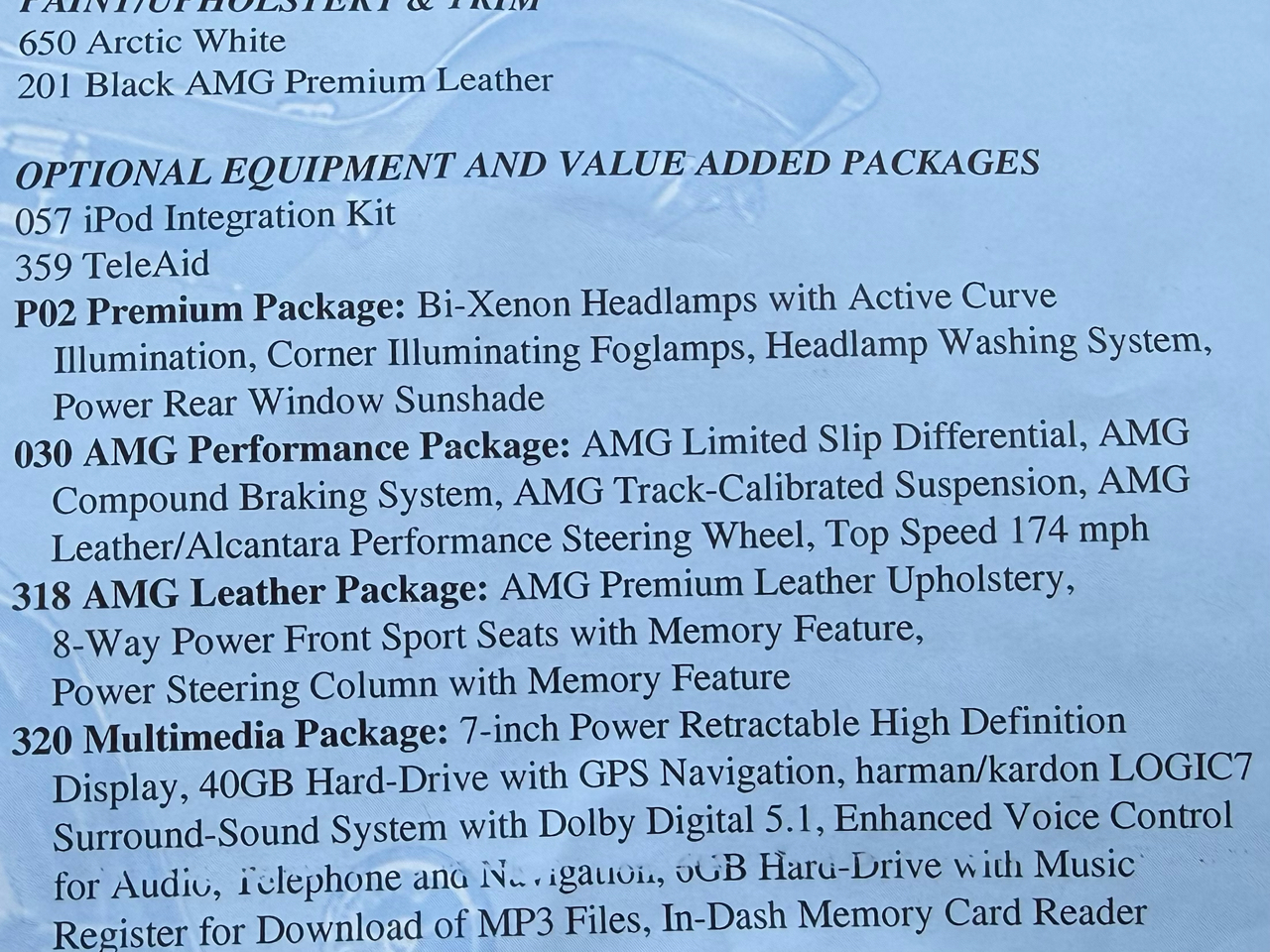 Mercedes-Benz C-Class 4dr Sdn 6.3L AMG RWD 2009