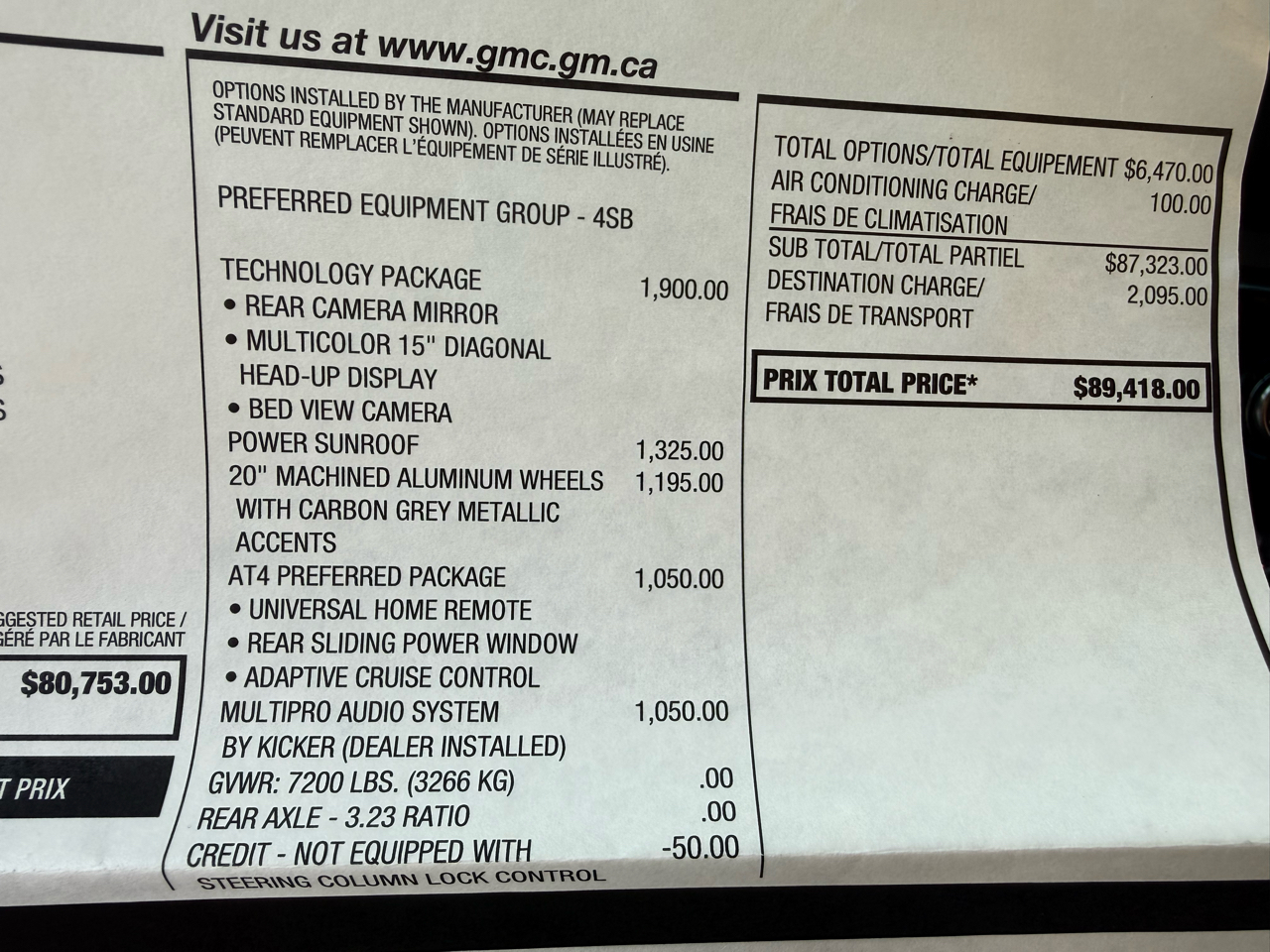 GMC Sierra 1500 4WD Crew Cab 147" AT4 2023