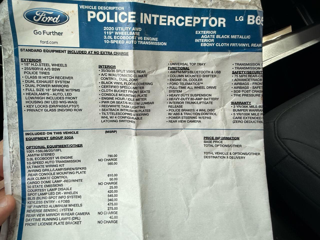 Ford Police Interceptor Utility AWD 2020