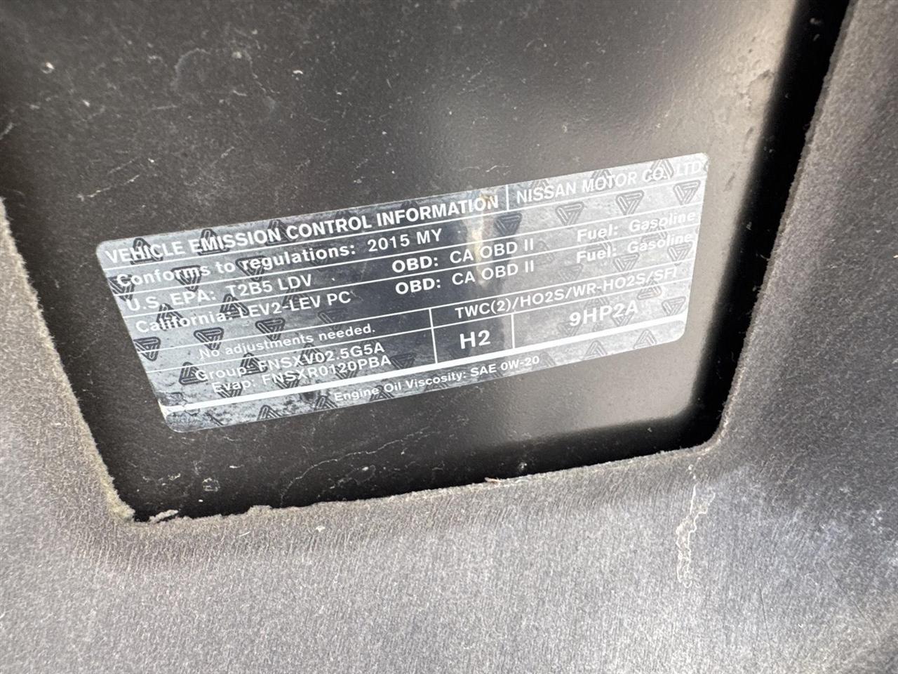 Nissan Altima 4dr Sdn I4 2.5 SL 2015