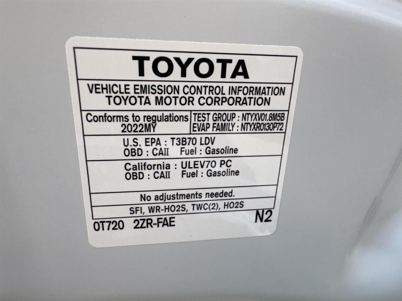 Toyota Corolla LE CVT (Natl) 2022