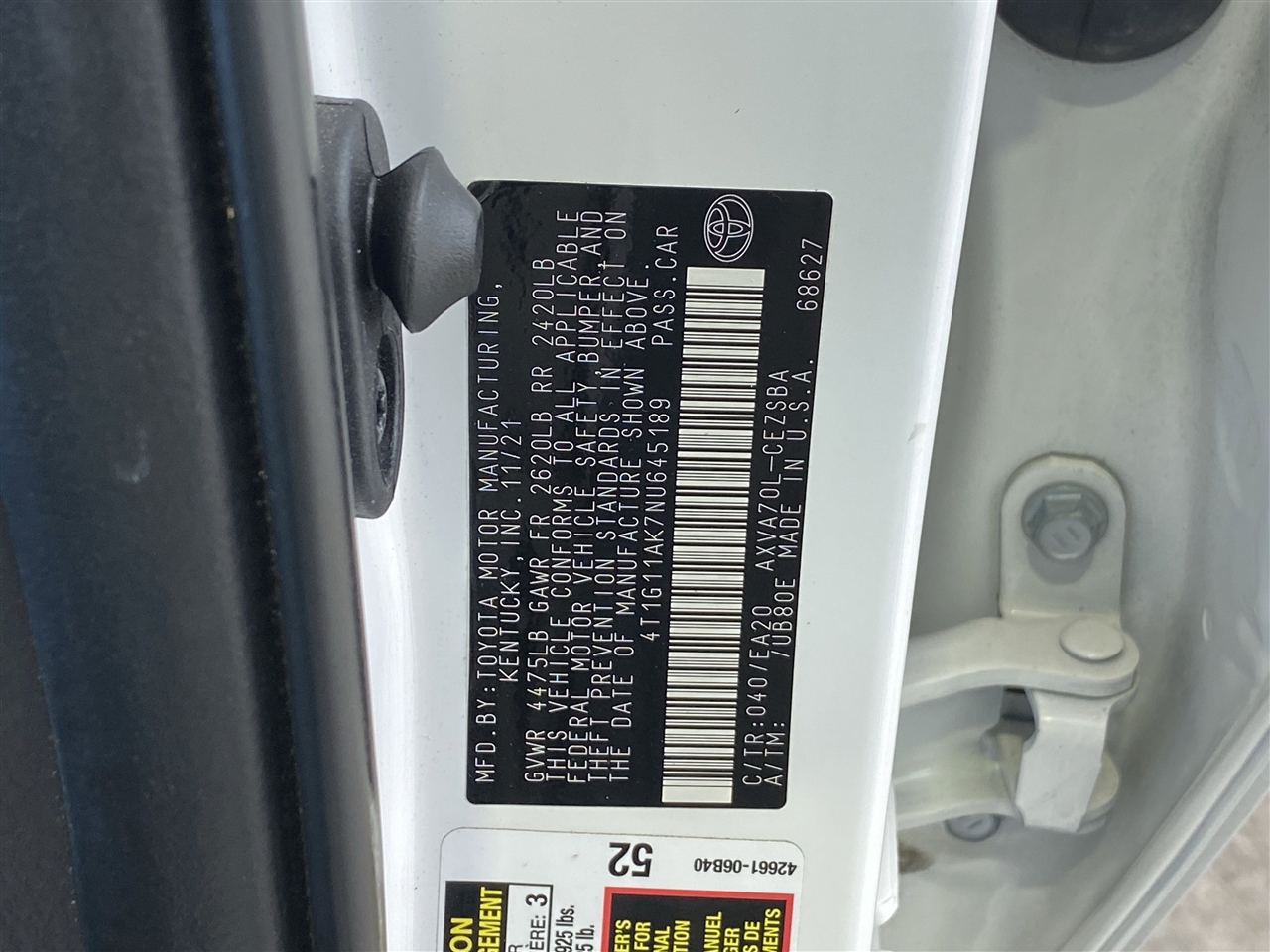 Toyota Camry SE 2022