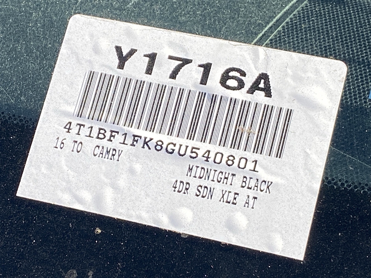 Toyota Camry XLE 2016