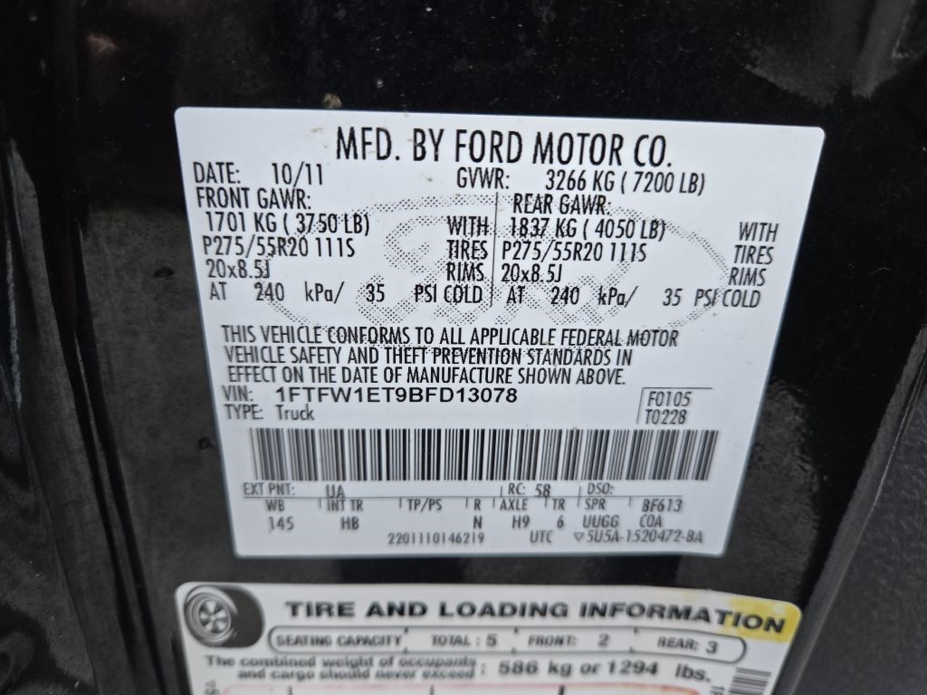 Ford F-150 Lariat SuperCrew 6.5-ft. Bed 4WD 2011