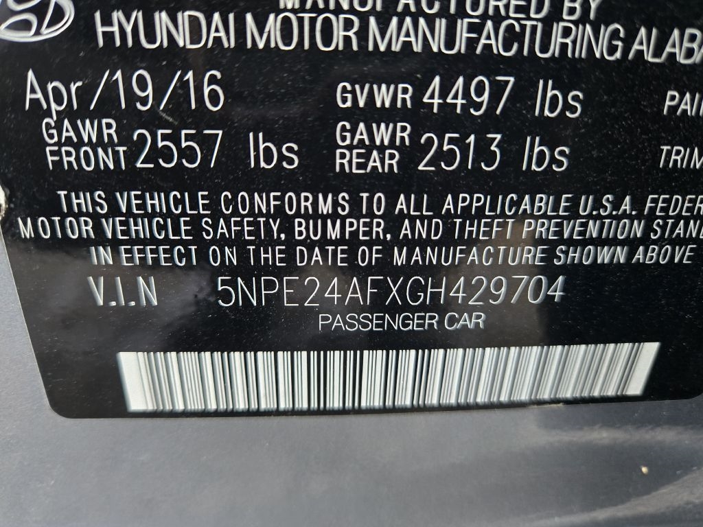 Hyundai Sonata SE 2016