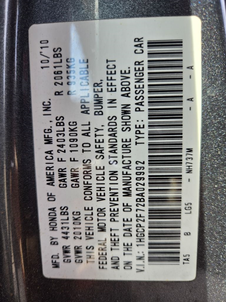 Honda Accord EX Sedan AT 2011