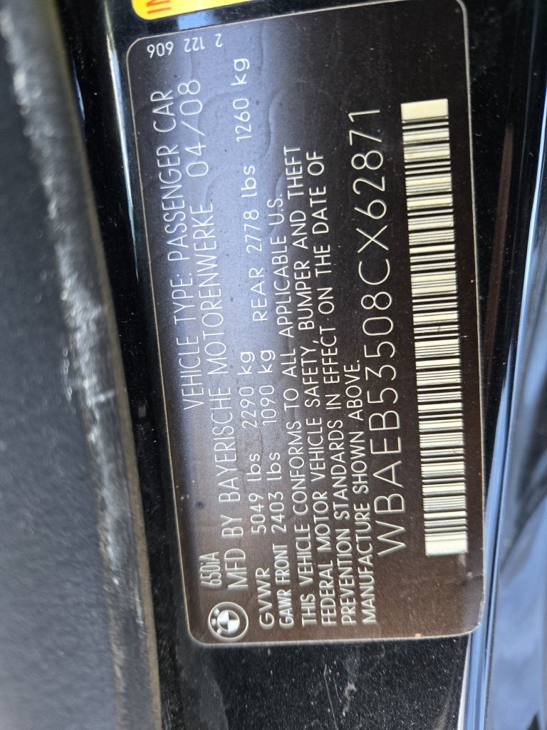 BMW 6-Series 650i Convertible 2008