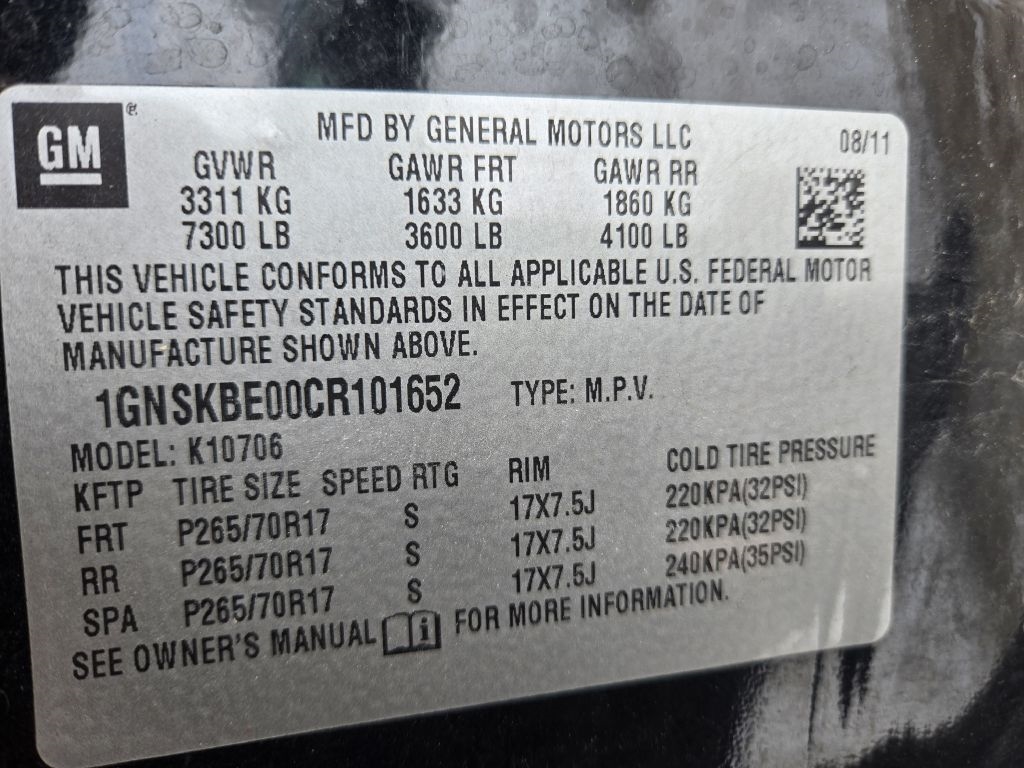 Chevrolet Tahoe LT 4WD 2012