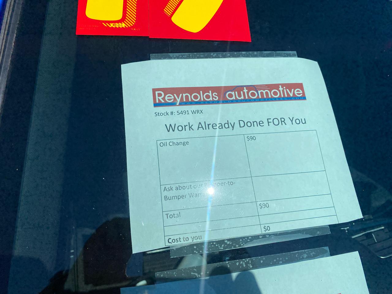 Subaru WRX Premium Manual 2019