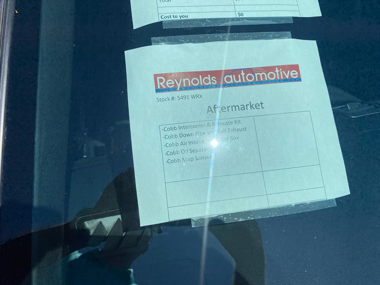 Subaru WRX Premium Manual 2019