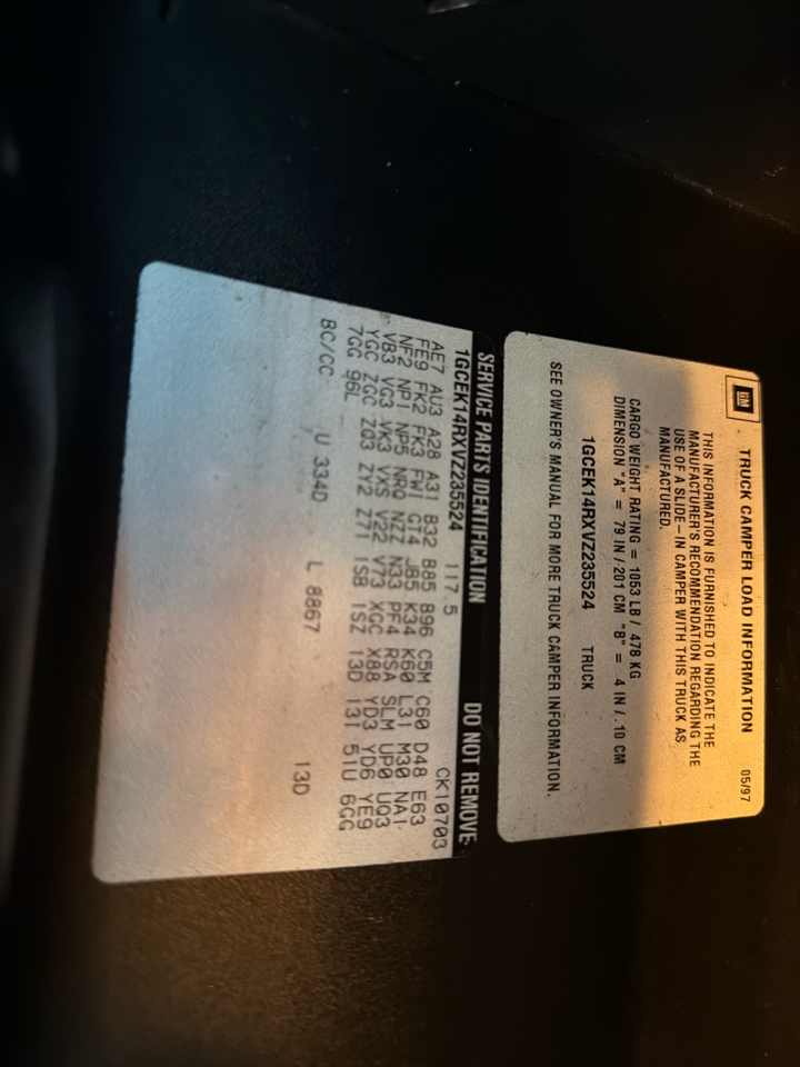 Chevrolet C/K 1500 Reg Cab 117.5" WB 4WD 1997