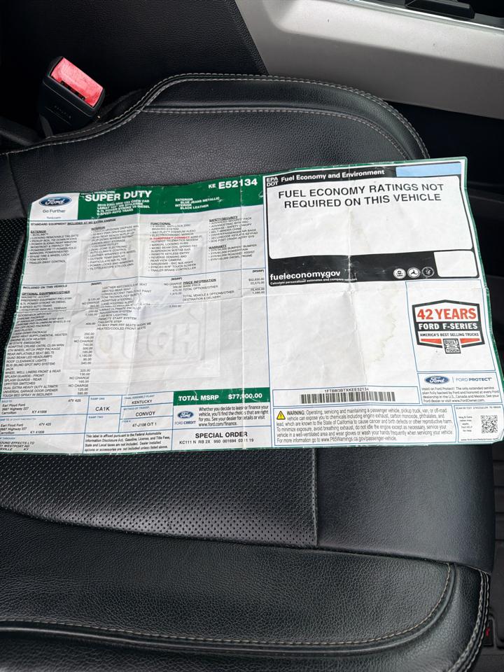 Ford Super Duty F-350 SRW King Ranch 4WD Crew Cab 8' Box 2019
