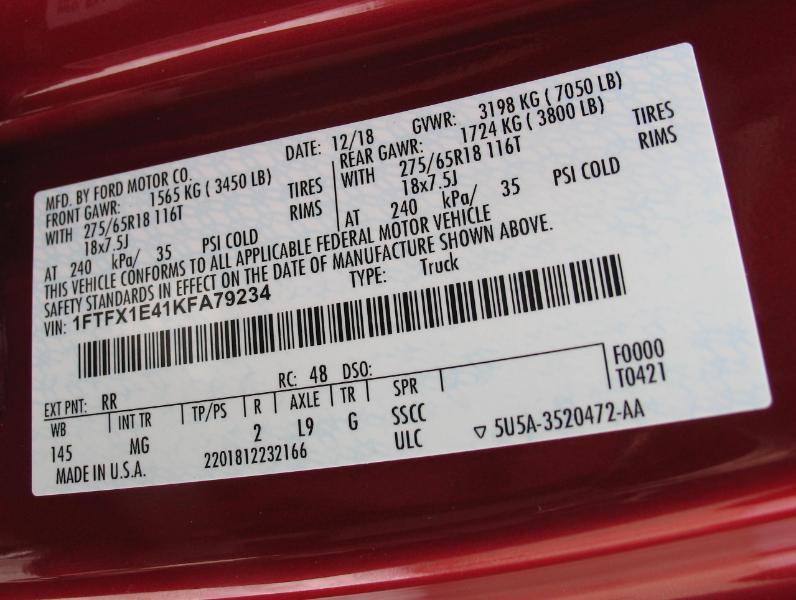 Ford F-150 XL SuperCab 6.5-ft. Bed 4WD 2019