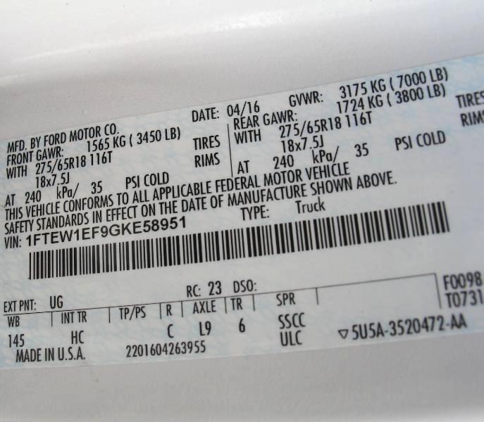 Ford F-150 Lariat SuperCrew 5.5-ft. Bed 4WD 2016