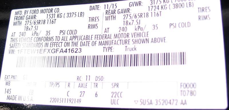 Ford F-150 Lariat SuperCrew 5.5-ft. Bed 4WD 2016