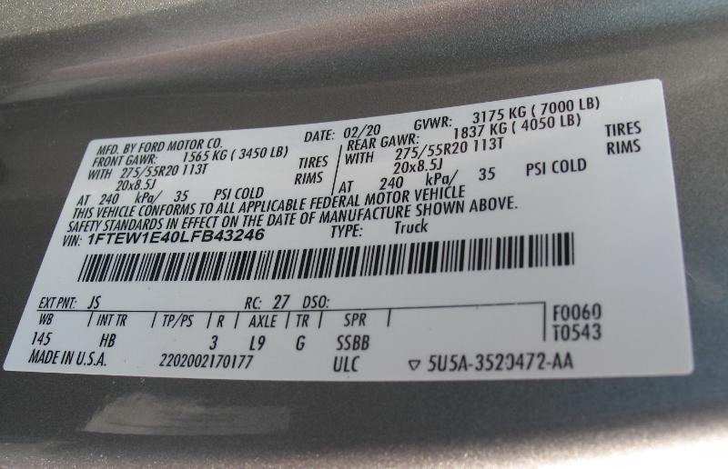 Ford F-150 Lariat SuperCrew 5.5-ft. Bed 4WD 2020