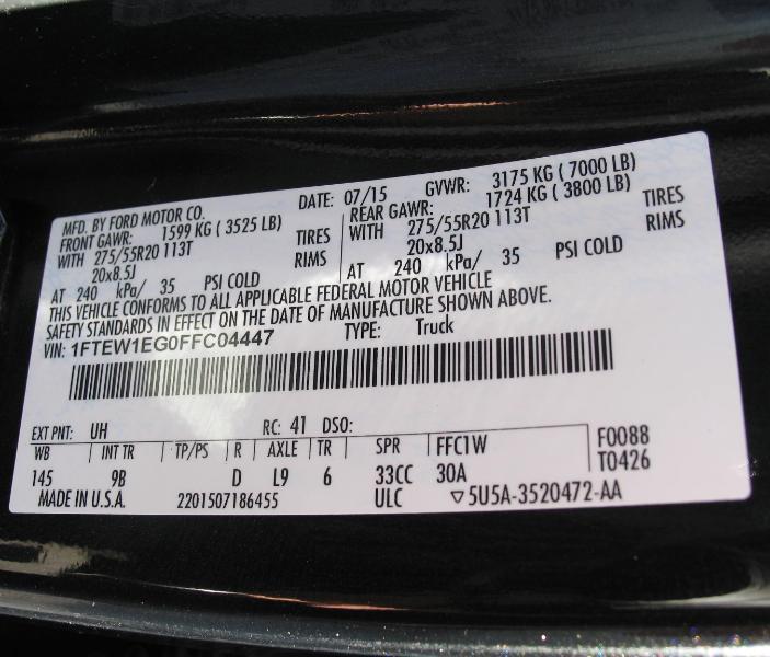 Ford F-150 Platinum SuperCrew 5.5-ft. Bed 4WD 2015