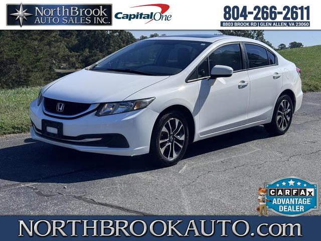 White 2015 Honda Civic Sedan Front-Wheel Drive Automatic
