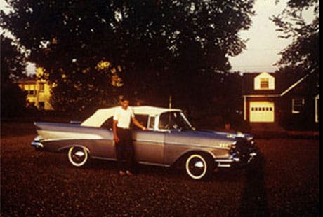 Bob and his first classic car, a 1957 Chevy Convertible