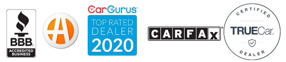 BBB, CarGurus, CarFax and TrueCar Logos