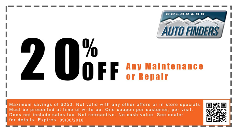 Service Specials And Coupons At Colorado Auto Finders 303 750 0441