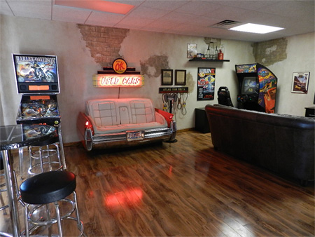 Relax is our waiting room, play pinball and have fun.